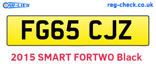 FG65CJZ are the vehicle registration plates.