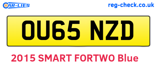 OU65NZD are the vehicle registration plates.