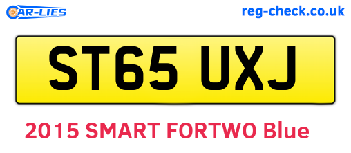 ST65UXJ are the vehicle registration plates.