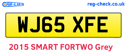 WJ65XFE are the vehicle registration plates.