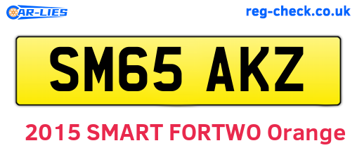 SM65AKZ are the vehicle registration plates.