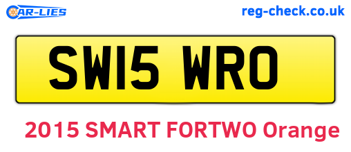SW15WRO are the vehicle registration plates.