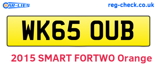 WK65OUB are the vehicle registration plates.