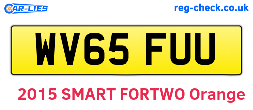 WV65FUU are the vehicle registration plates.