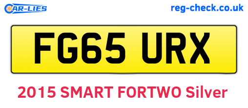 FG65URX are the vehicle registration plates.