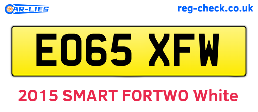 EO65XFW are the vehicle registration plates.