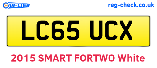 LC65UCX are the vehicle registration plates.