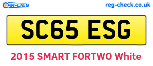 SC65ESG are the vehicle registration plates.