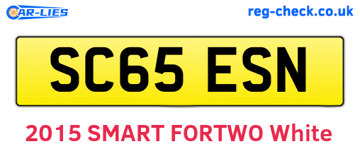 SC65ESN are the vehicle registration plates.