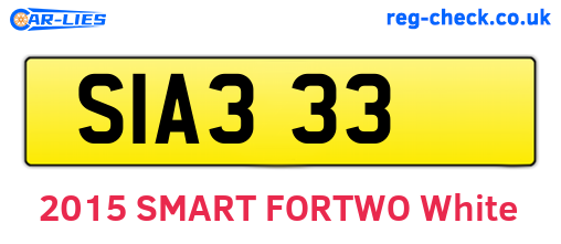 SIA333 are the vehicle registration plates.