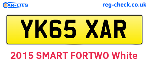 YK65XAR are the vehicle registration plates.