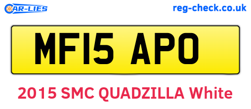 MF15APO are the vehicle registration plates.