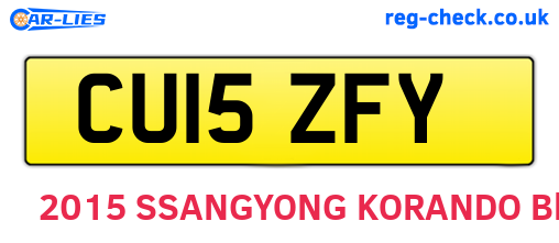 CU15ZFY are the vehicle registration plates.