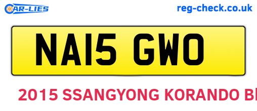 NA15GWO are the vehicle registration plates.
