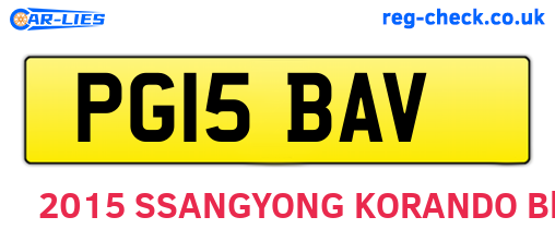 PG15BAV are the vehicle registration plates.