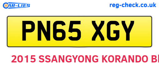 PN65XGY are the vehicle registration plates.