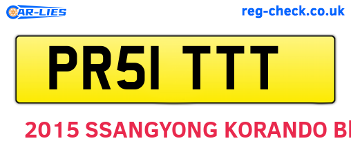 PR51TTT are the vehicle registration plates.