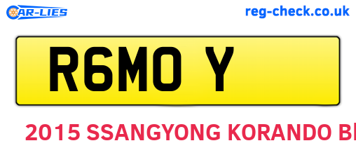 R6MOY are the vehicle registration plates.