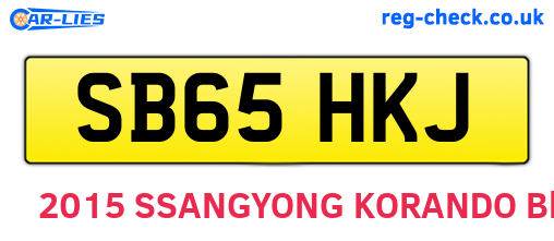 SB65HKJ are the vehicle registration plates.