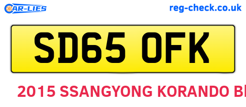 SD65OFK are the vehicle registration plates.