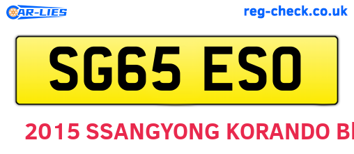SG65ESO are the vehicle registration plates.