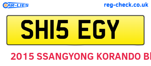 SH15EGY are the vehicle registration plates.