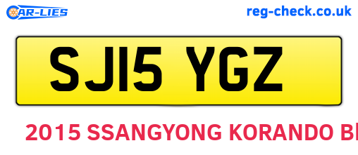 SJ15YGZ are the vehicle registration plates.