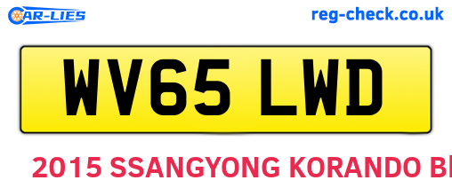 WV65LWD are the vehicle registration plates.