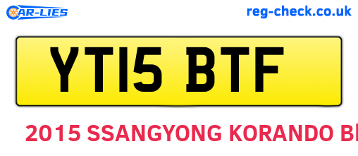 YT15BTF are the vehicle registration plates.