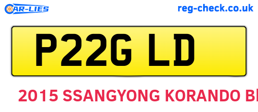 P22GLD are the vehicle registration plates.