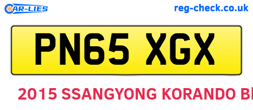 PN65XGX are the vehicle registration plates.
