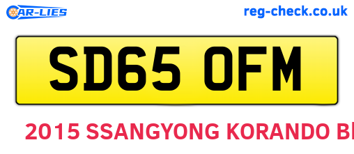 SD65OFM are the vehicle registration plates.