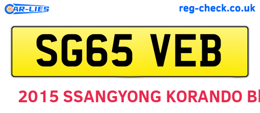 SG65VEB are the vehicle registration plates.