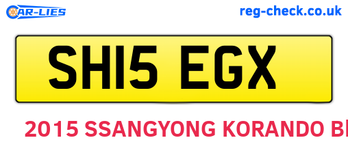 SH15EGX are the vehicle registration plates.