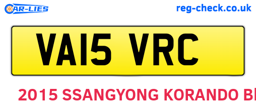 VA15VRC are the vehicle registration plates.
