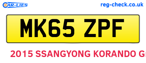 MK65ZPF are the vehicle registration plates.