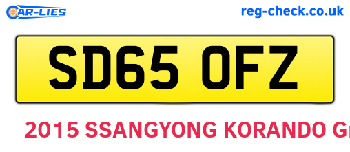 SD65OFZ are the vehicle registration plates.