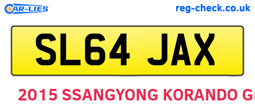 SL64JAX are the vehicle registration plates.