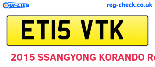 ET15VTK are the vehicle registration plates.