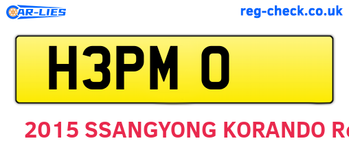 H3PMO are the vehicle registration plates.