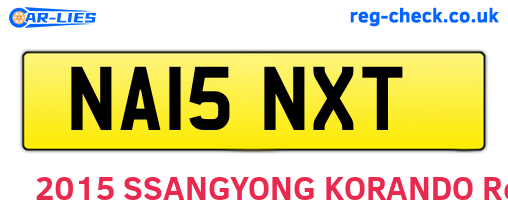 NA15NXT are the vehicle registration plates.