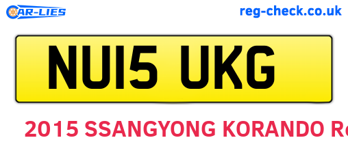 NU15UKG are the vehicle registration plates.