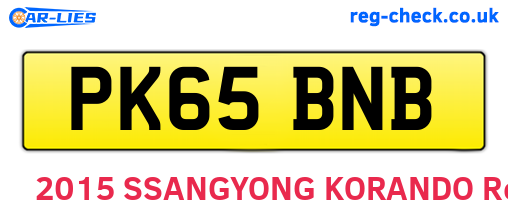 PK65BNB are the vehicle registration plates.