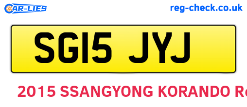 SG15JYJ are the vehicle registration plates.