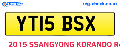 YT15BSX are the vehicle registration plates.