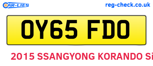 OY65FDO are the vehicle registration plates.