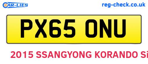 PX65ONU are the vehicle registration plates.