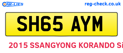 SH65AYM are the vehicle registration plates.