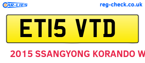 ET15VTD are the vehicle registration plates.
