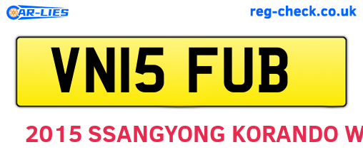 VN15FUB are the vehicle registration plates.